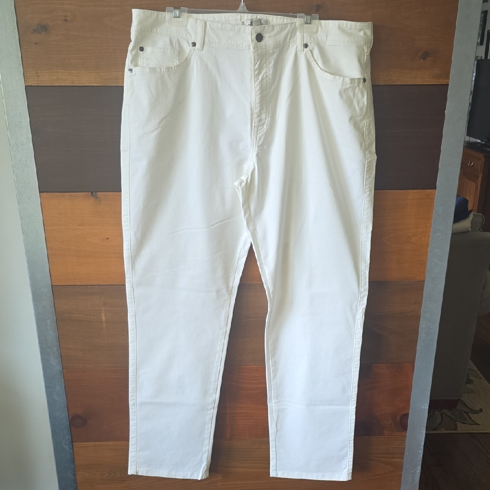 Peter Millar Men's Cream Relaxed Jeans